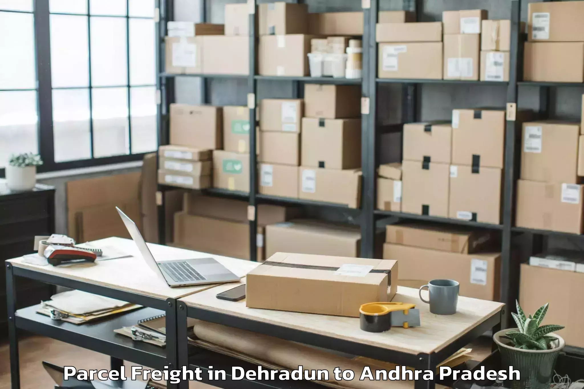 Easy Dehradun to Pedda Kadubur Parcel Freight Booking